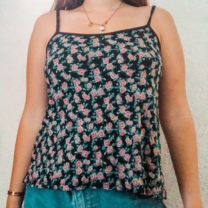 Rose print tank top
